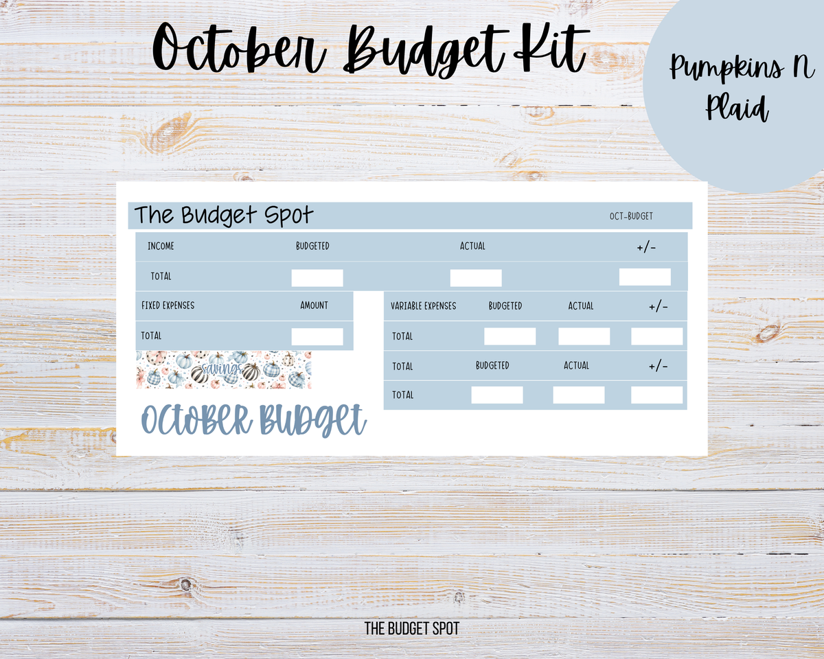 Pumpkins N Plaid Budget Kit | Planner Stickers