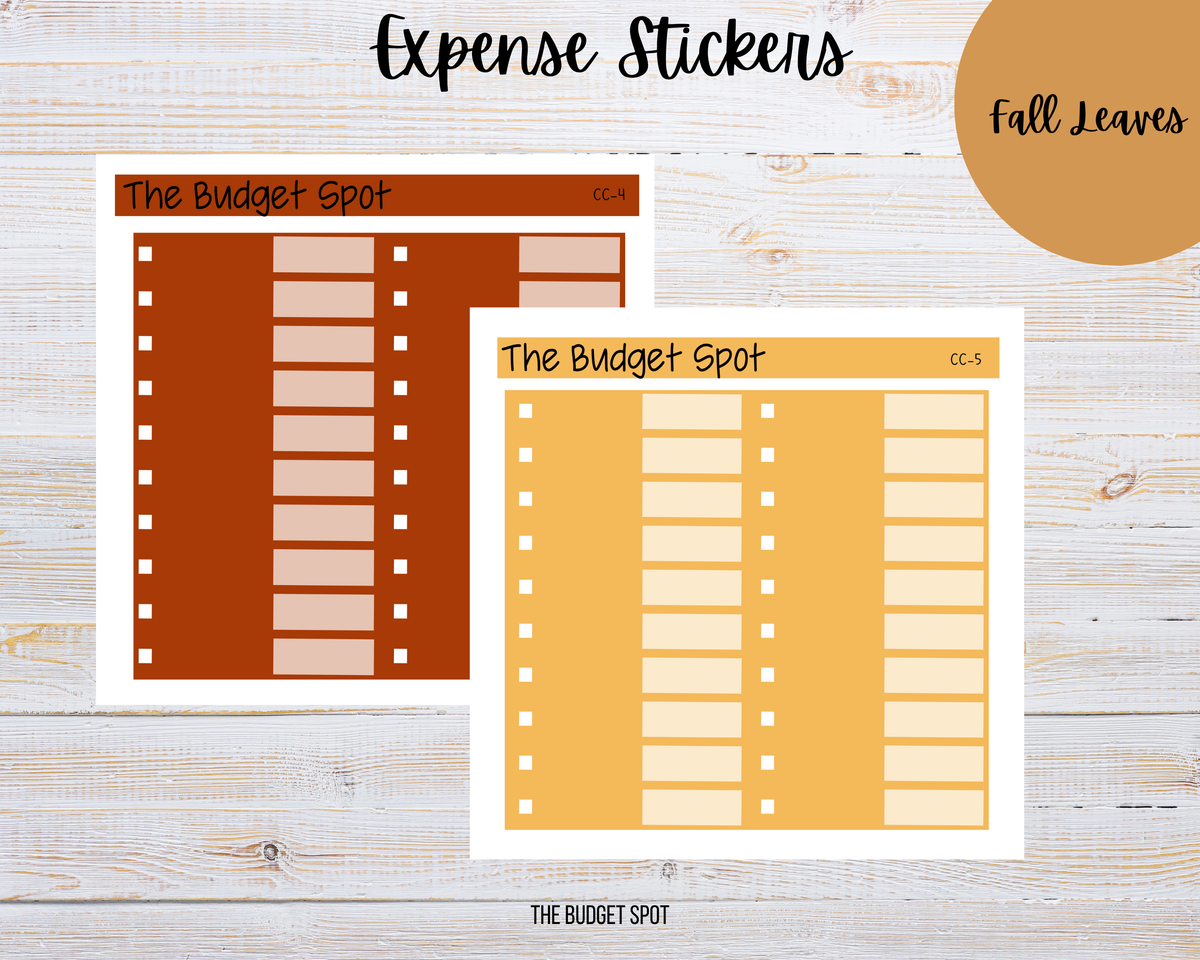Fall Leaves Expense Stickers | Budgeting Stickers