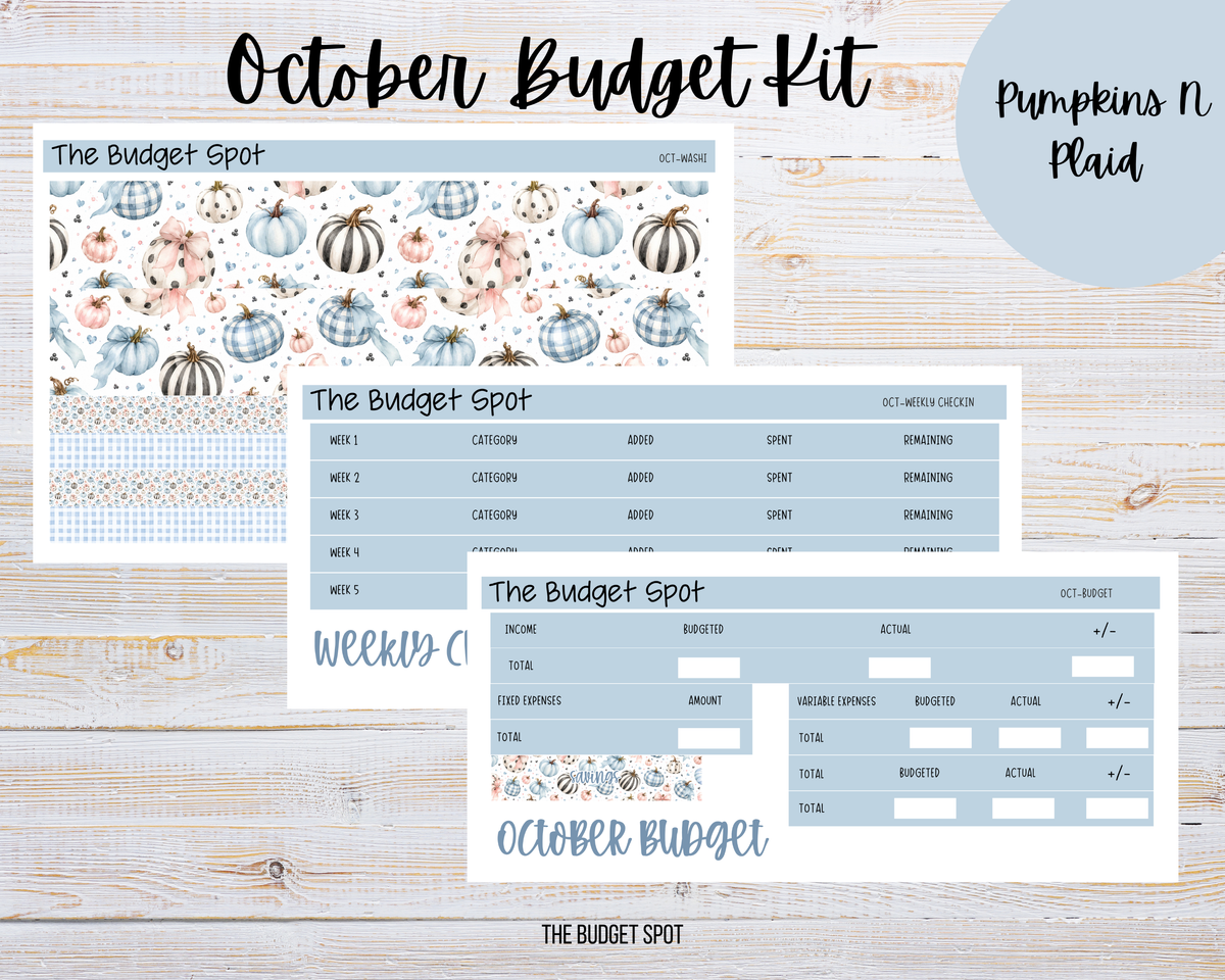 Pumpkins N Plaid | October Budgeting Stickers