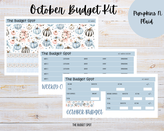 Pumpkins N Plaid | October Budgeting Stickers