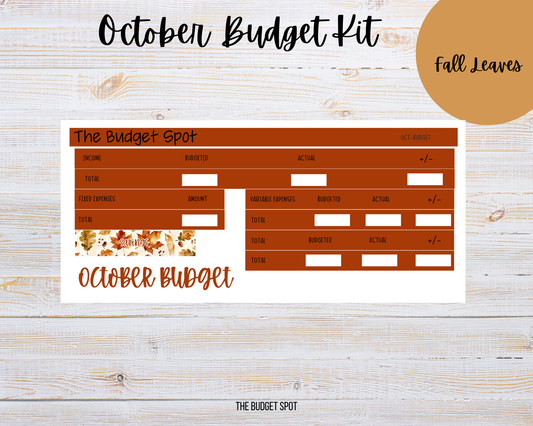 Fall Leaves Budget Kit | Planner Stickers