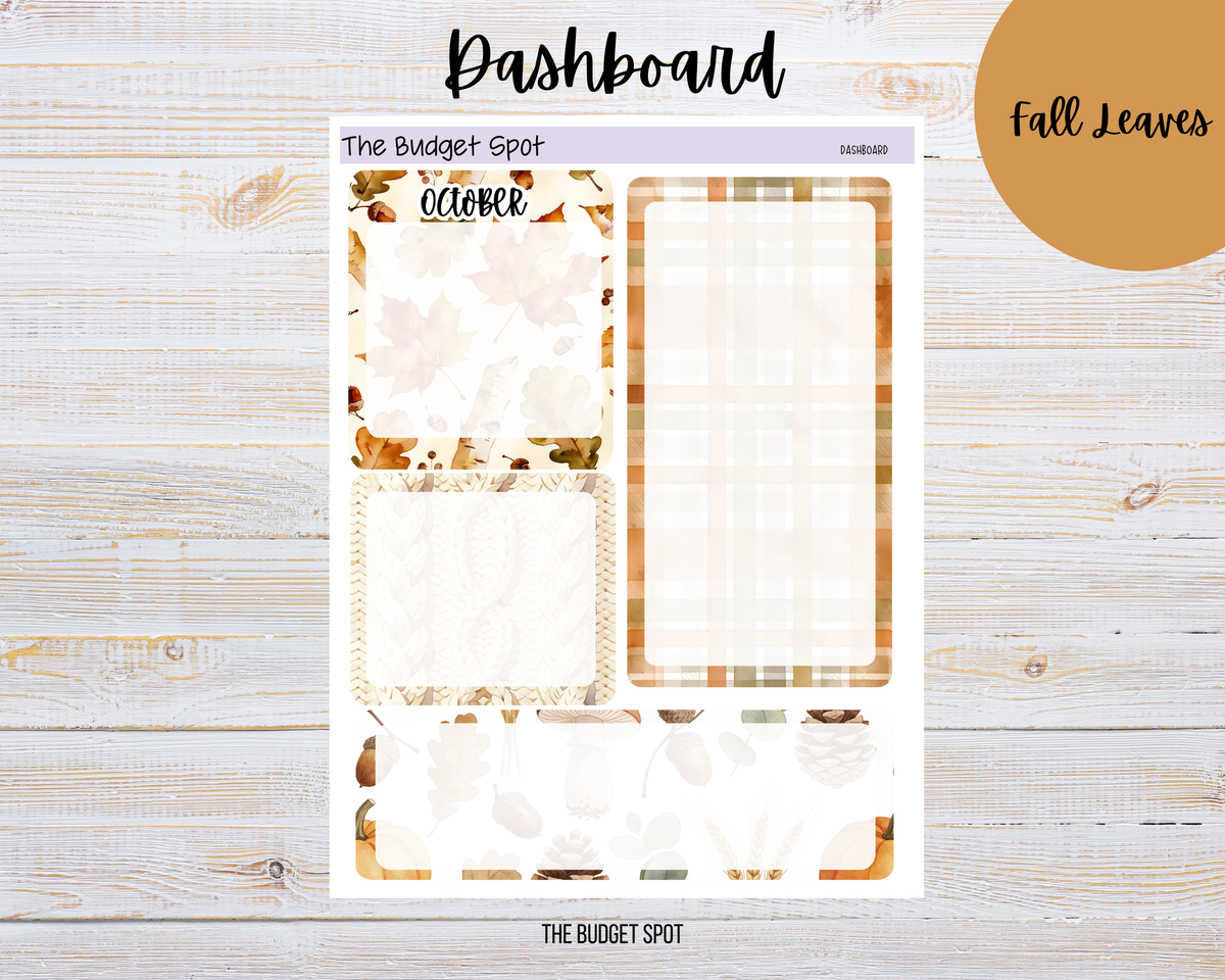 Fall Leaves Dashboard | Planner Stickers