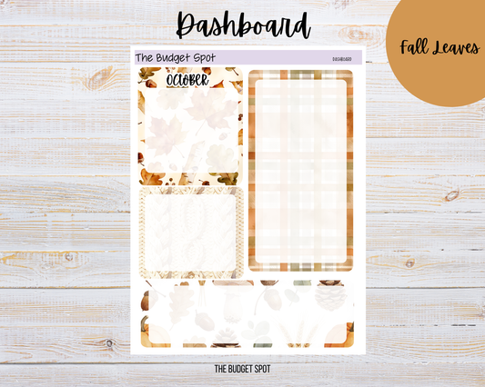 Fall Leaves Dashboard | Planner Stickers