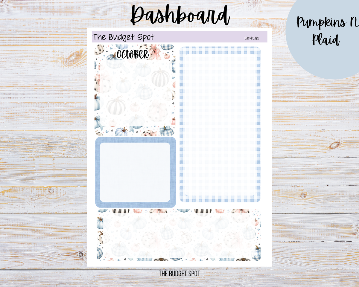 Pumpkins N Plaid Dashboard | Planner Stickers