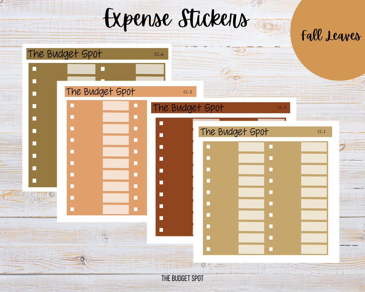 Fall Leaves Expense Stickers | Budgeting Stickers