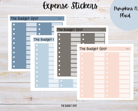 Pumpkins N Plaid Expense Stickers | Budgeting Stickers
