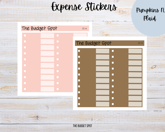 Pumpkins N Plaid Expense Stickers | Budgeting Stickers