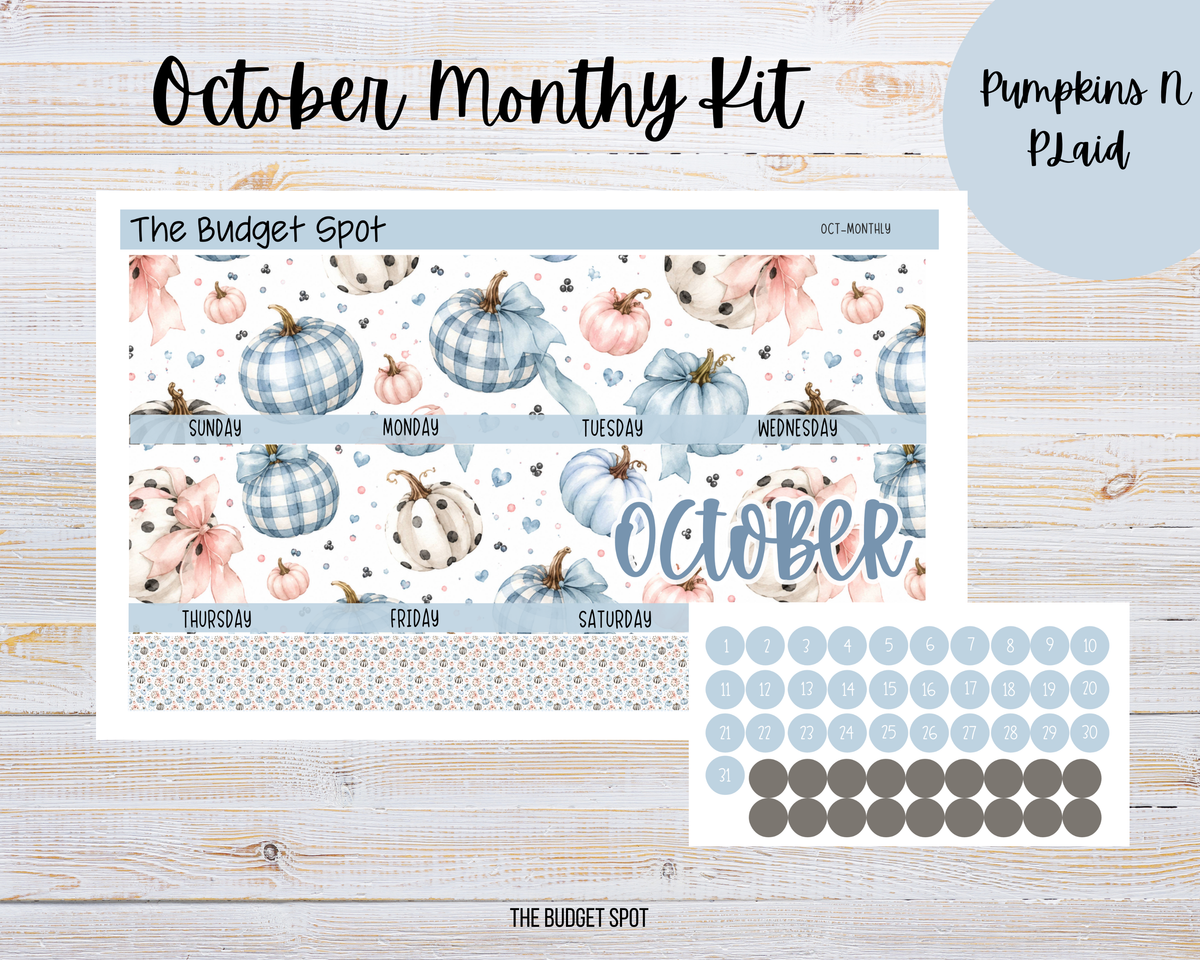 Pumpkins N Plaid | October Calendar Stickers