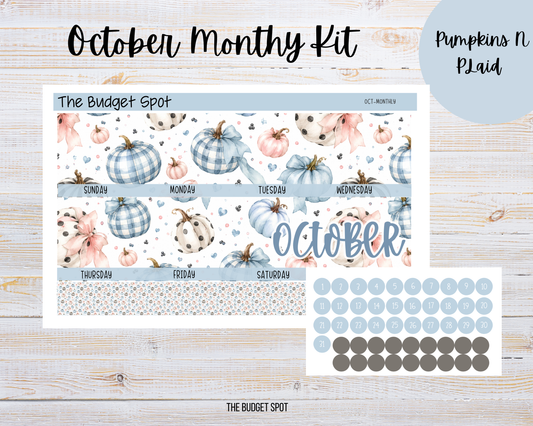 Pumpkins N Plaid | October Calendar Stickers