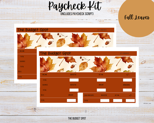 Fall Leaves | Paycheck Sticker Kit