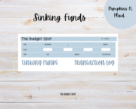 Pumpkins N Plaid | Sinking Funds Kit