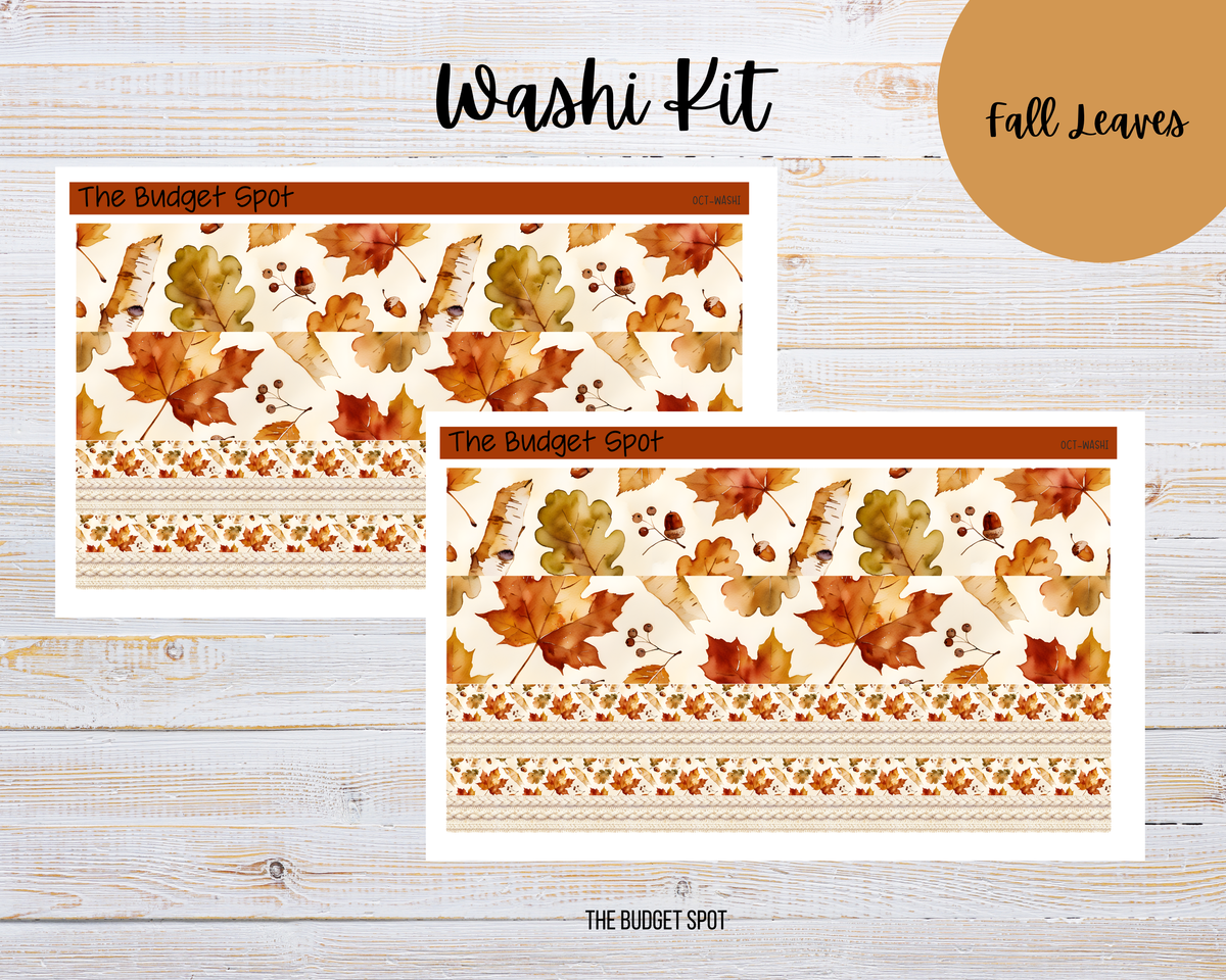 Fall Leaves Washi Kit | Planner Stickers