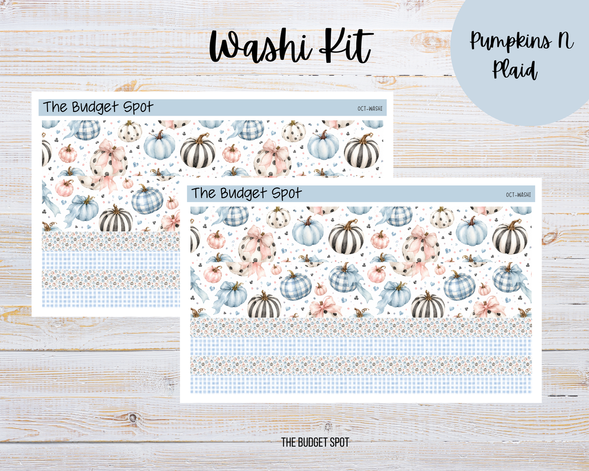 Pumpkins N Plaid Washi Kit | Planner Stickers